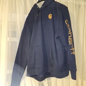 Carhartt Womens Navy Hoodie with Gold Logo XXL
